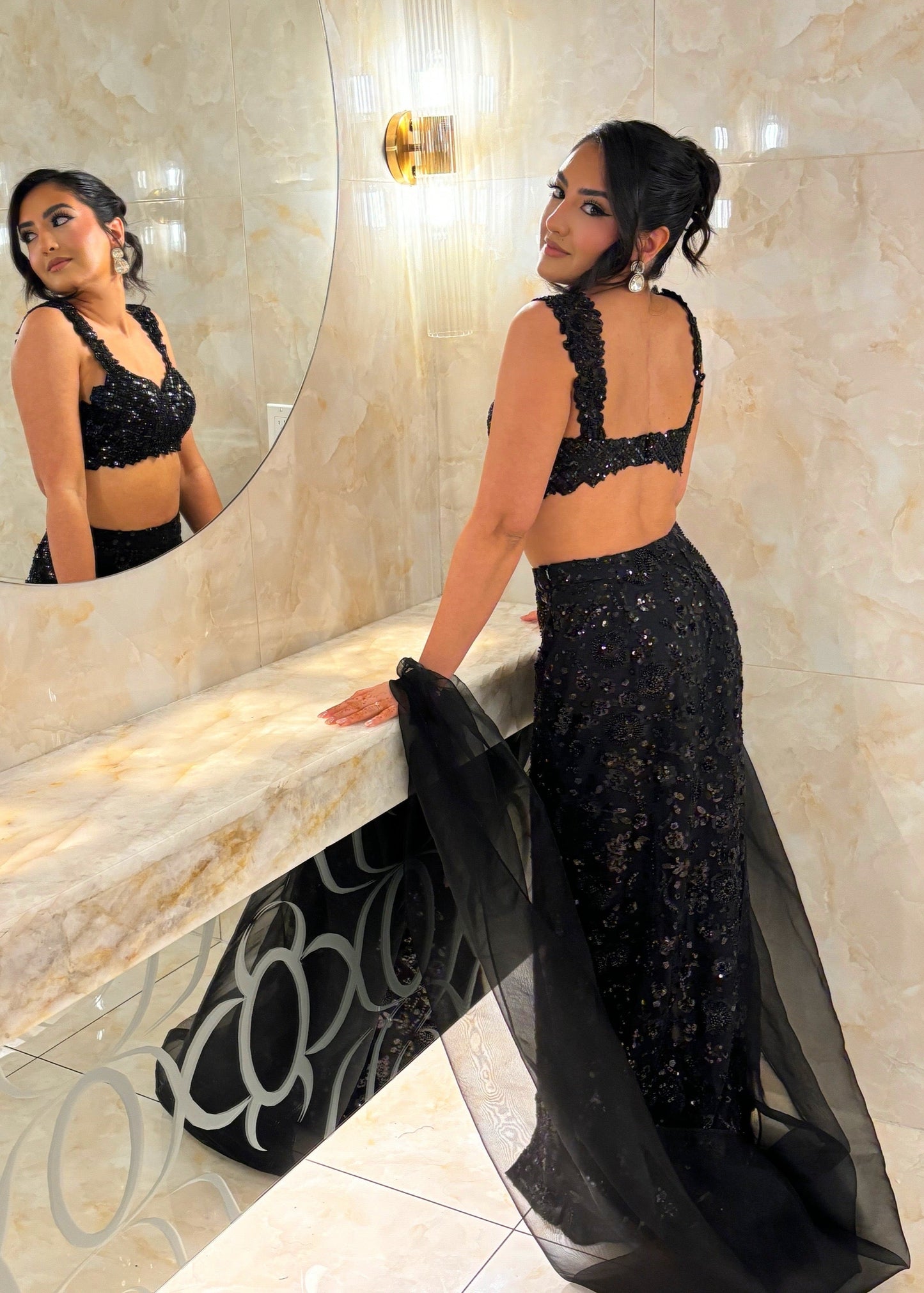 Celestial Noir Skirt Ensemble