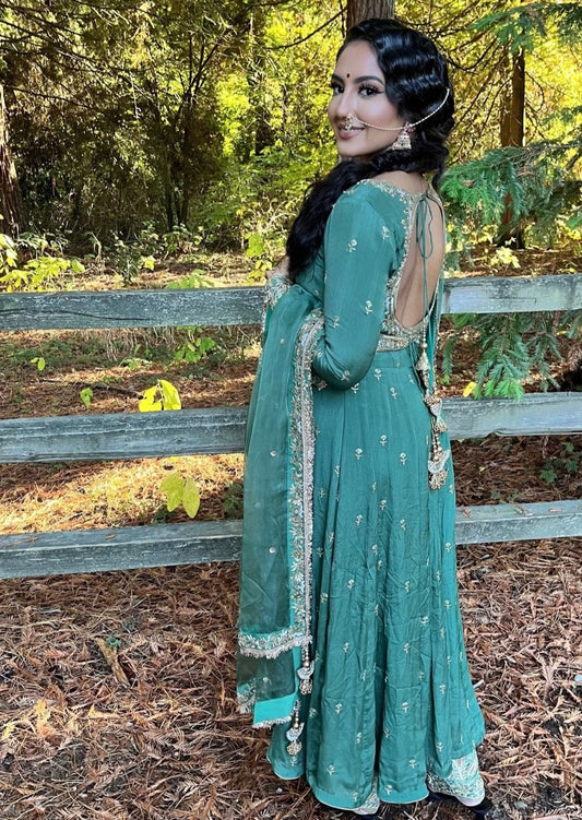 Paisley Green Anarkali
